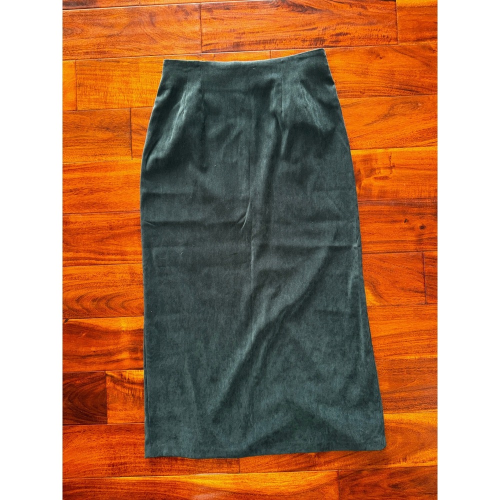 Briggs Maxi Skirt Women 8 Forest Green Excellent Sueded Column Ukraine Vintage